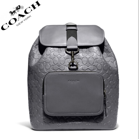 NWT COACH SULLIVAN LEATHER BACKPACK‎ IN SIGNATURE LEATHER GREY